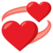 Revolving Hearts emoji on Emojione
